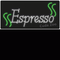 Affordable LED L8009 White Espresso LED Sign, 12
